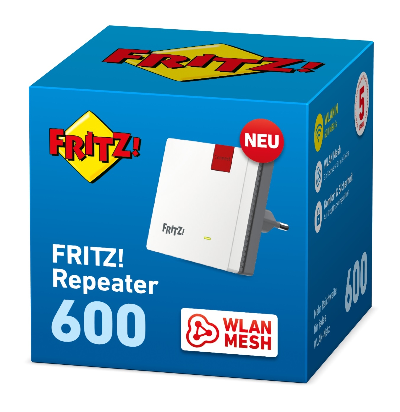 AVM FRITZ! WLAN REPEATER 600 WLAN 802.11b/g/n, 600Mbps, 2,4GHz