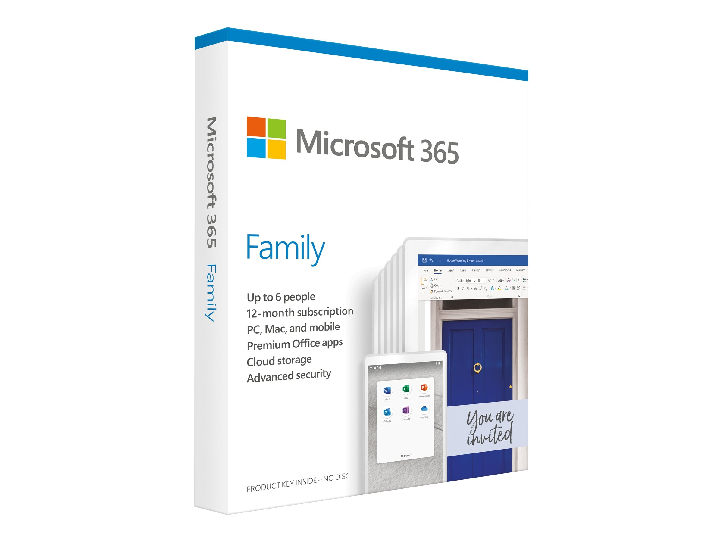 Microsoft 365 Family - Box-Pack (1 Jahr) - bis zu 6 Personen - ohne Medien, P6 - Win, Mac, Android,