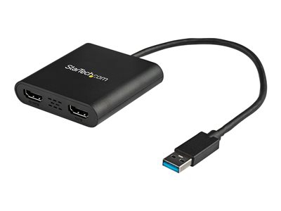 StarTech.com USB 3.0 to Dual HDMI Adapter, 1x 4K 30Hz & 1x 1080p, External Video & Graphics Card, US