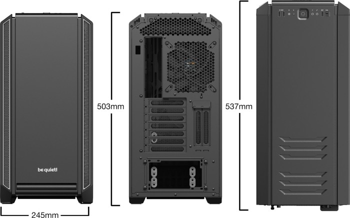 be quiet! Silent Base 601 - Midi Tower - Erweitertes ATX - ohne Netzteil (ATX / PS/2) - Silber - USB