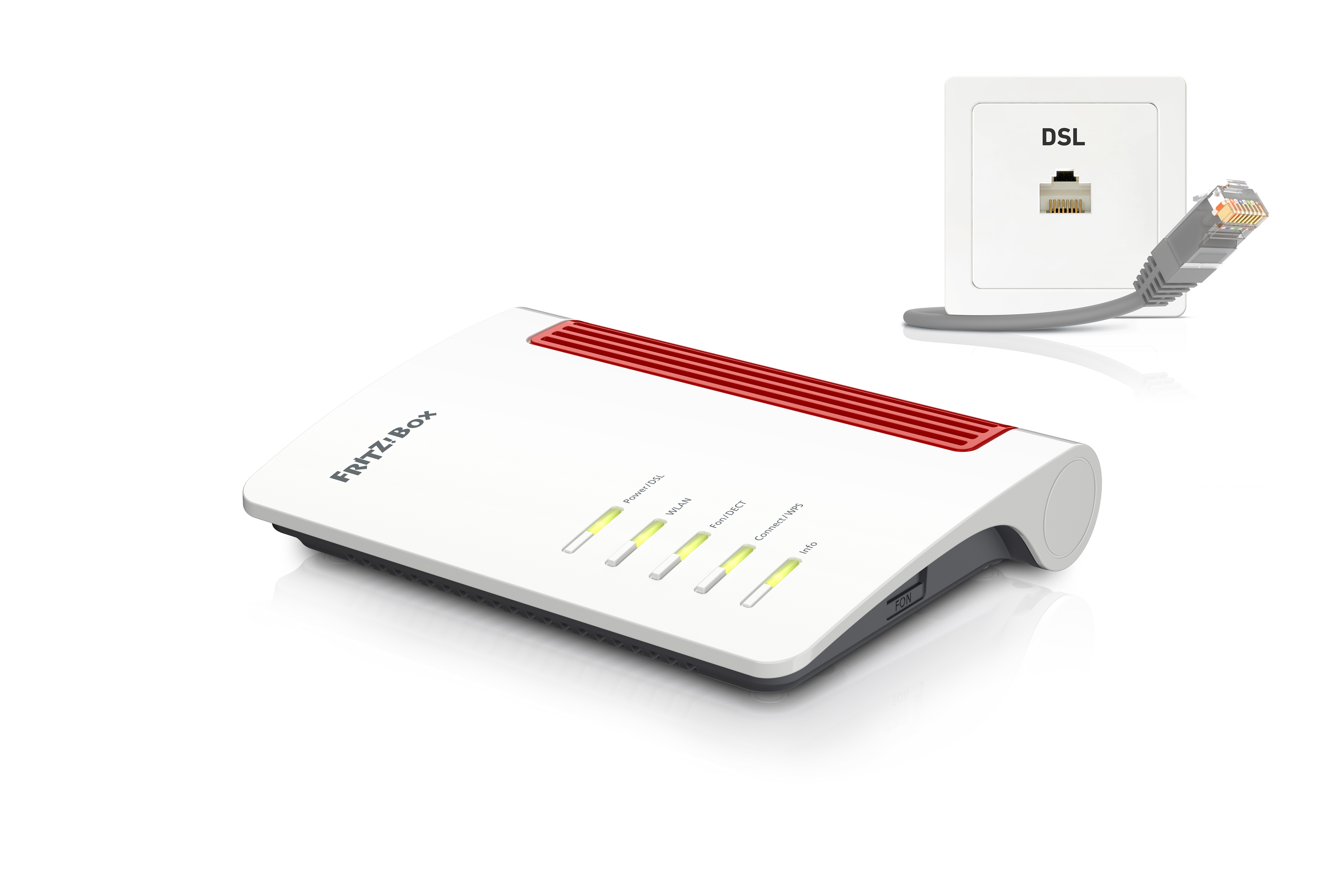 AVM FRITZ!Box 7530 AX - WLAN 6 (AX) - Wireless Router - DSL-Modem - 4-Port-Switch - GigE - 802.11a/b