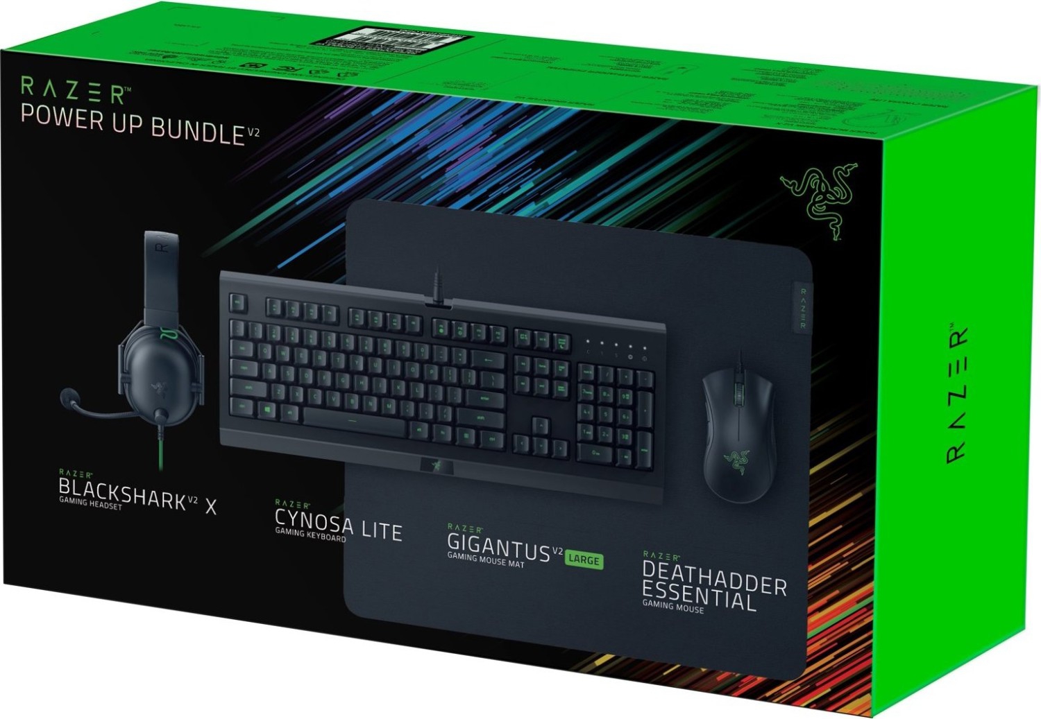 Razer Power Up Gaming-Bundle V2 DE, Cynosa Lite Tastatur, Death Adder Essential Maus, BlackShark V2