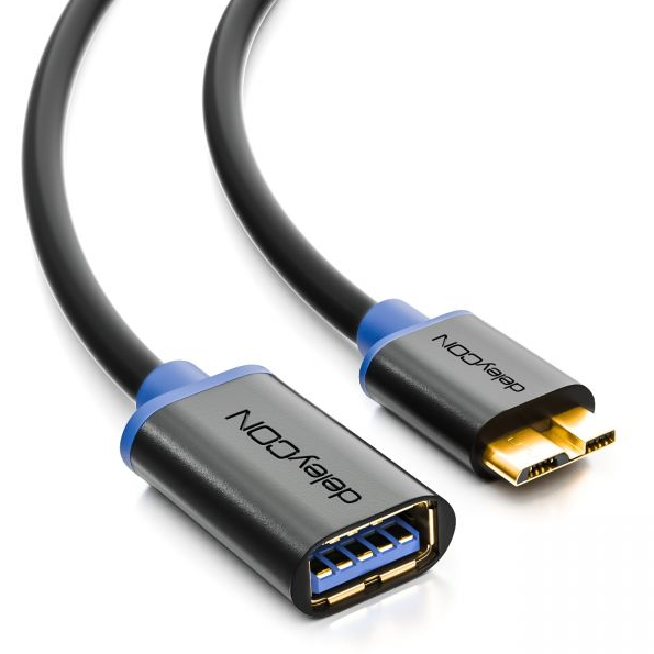 USB 3.0 OTG Adapter - MicroB/A - schwarz - 0,20m